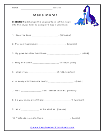 Make Plural Worksheet