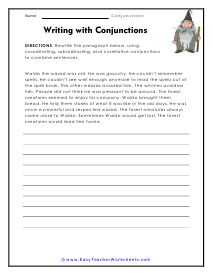 Conjunction Worksheets