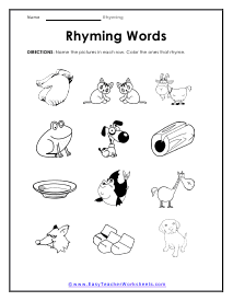 printable rhyming worksheets
