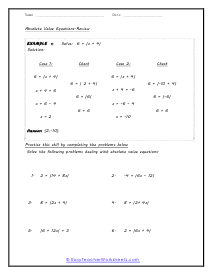 algebra worksheets with answers