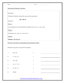 Associative property worksheets