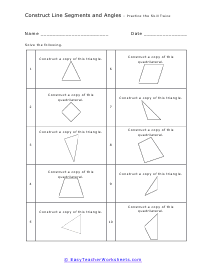 Drawing Angles Worksheets